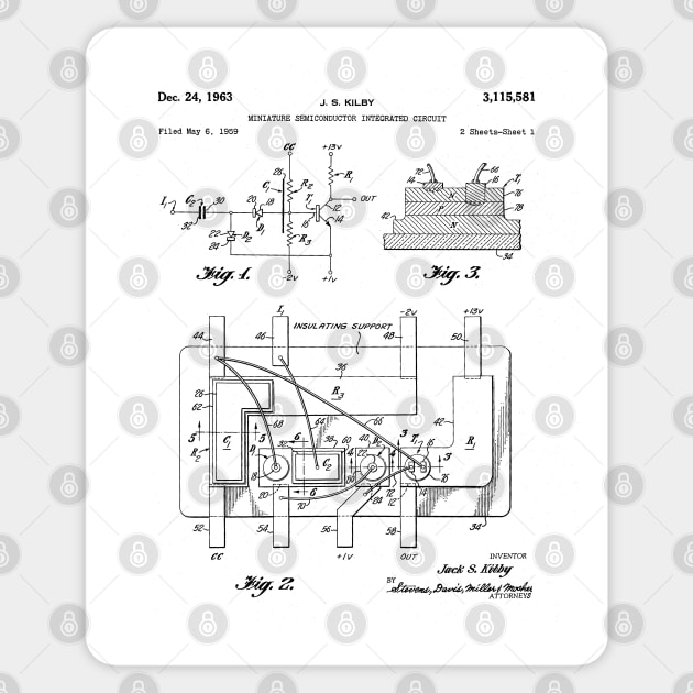 First Circuit Patent - Electrician Maker Workshop Art - White Sticker by patentpress